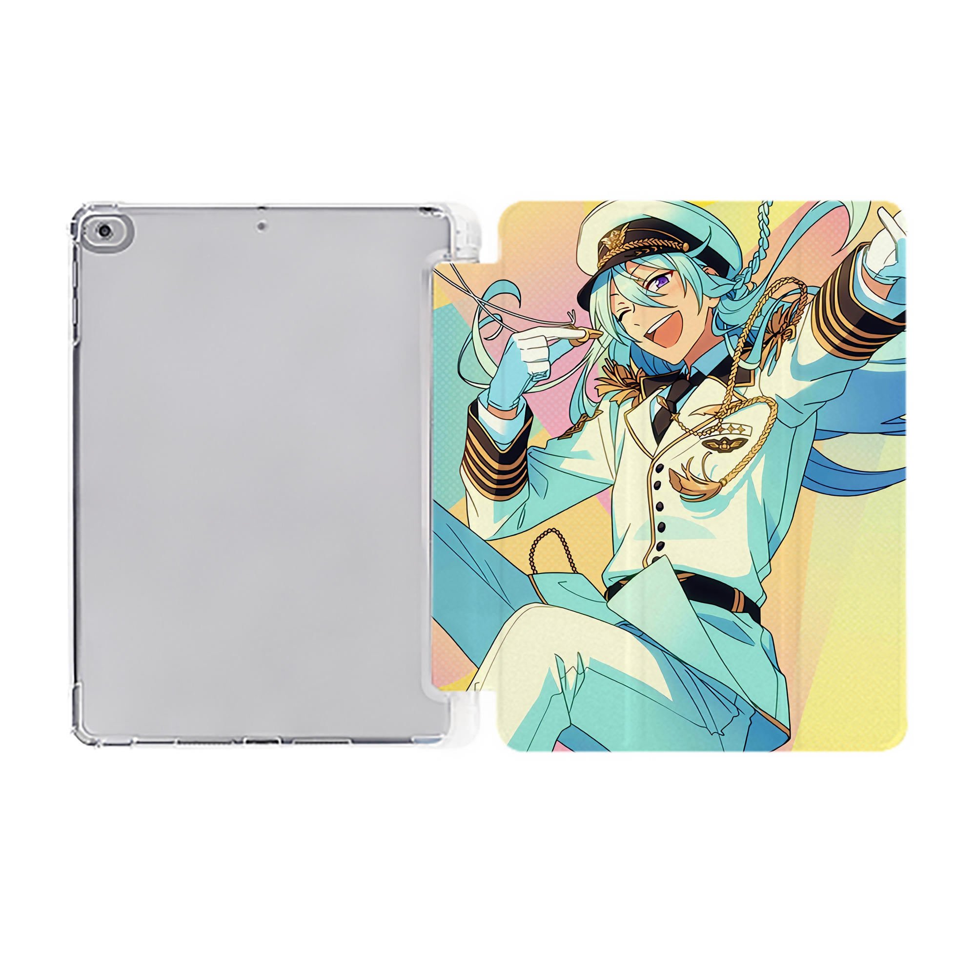 （画像用） あんさんぶるスターズ! Ensemble Stars IPad ケース ペン収納付き 三つ折りスタンド PUレザー×シリコン 対応機種9.5/10.5/10.9インチ